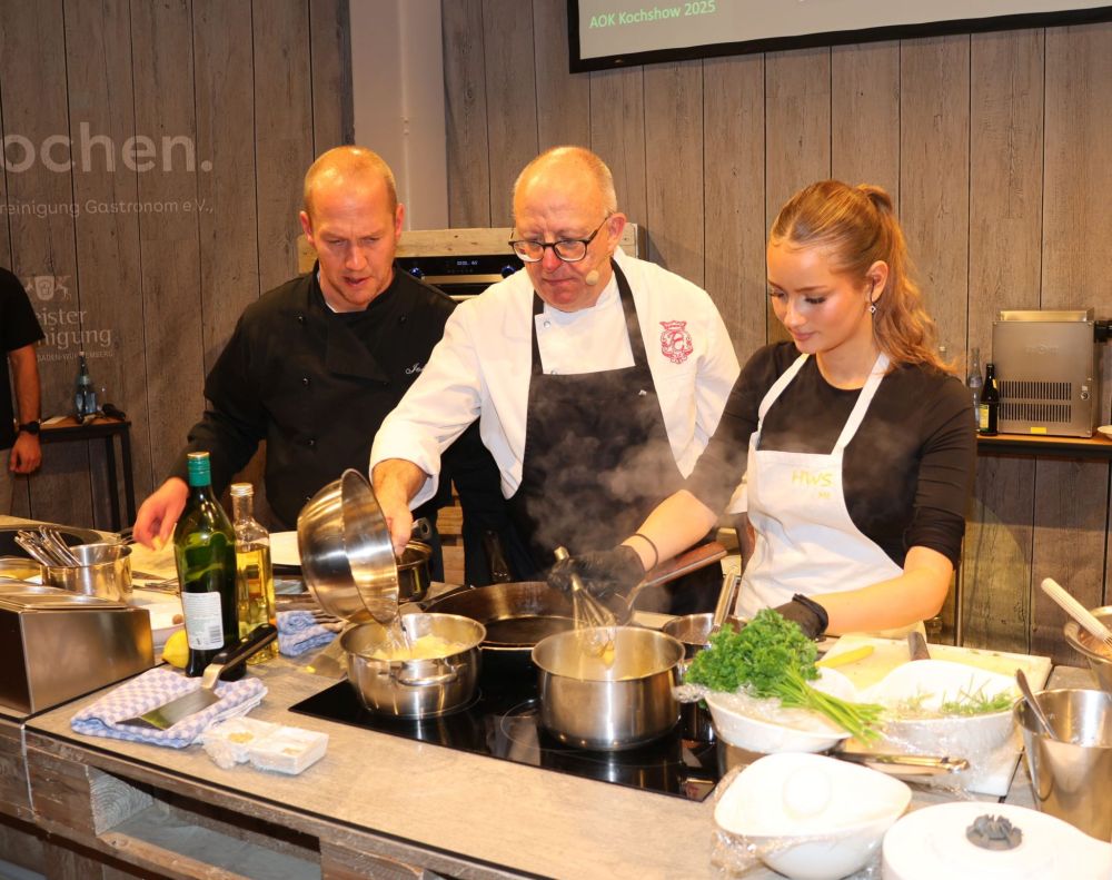 AOK Kochshow mit HWS, Prinz Carl, Johannes Volk und Bürgermeister Roland Burger